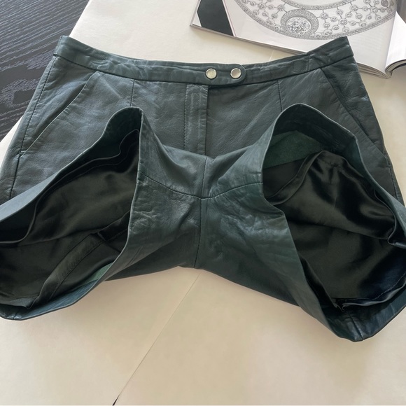 Muubaa Lena Genuine Leather Short Deep Teal US 2  $365 - Picture 9 of 16